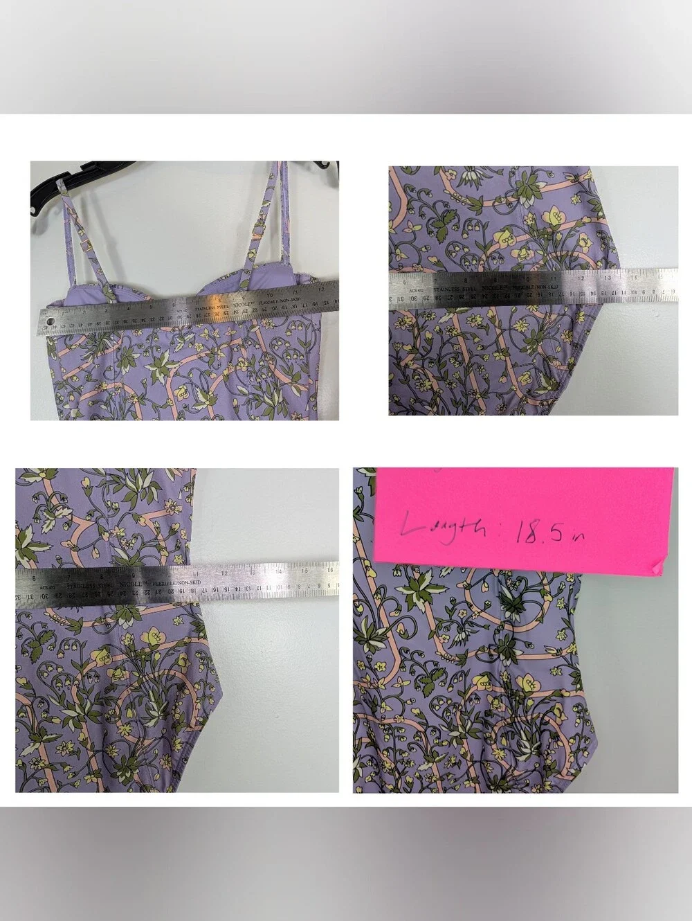 NWT Tory Burch Lilac Garden Medallion Underwire One Piece Swimsuit Size XS New